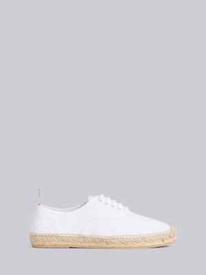 Thom Browne Canvas Espadrille Heritage Kadın Spor Ayakkabı Beyaz | UKM86I77209