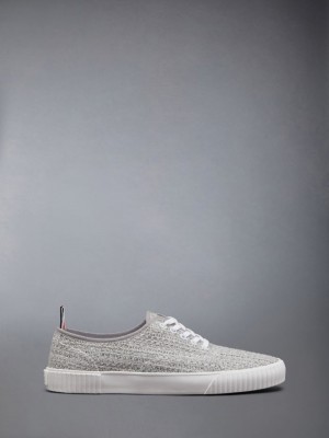 Thom Browne Cotton Tweed Heritage Erkek Spor Ayakkabı Gri | UCD96Y76930