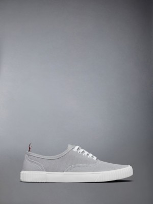 Thom Browne Grey Cotton Canvas Heritage Kadın Spor Ayakkabı Gri | LVI54D80224