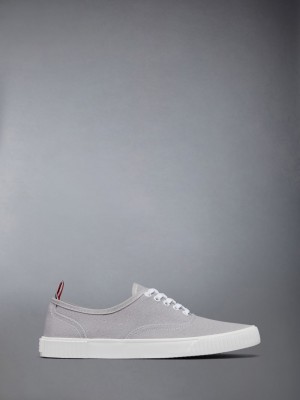 Thom Browne Grey Cotton Canvas Heritage Erkek Spor Ayakkabı Gri | TTI55F28726