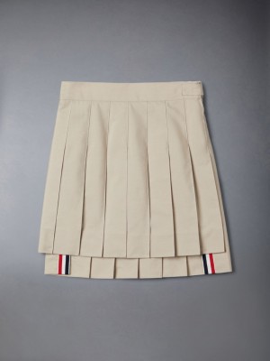 Thom Browne Typewriter Pleated Mini Kiz Çocuk Etek Kahverengi | XQN02Q44711
